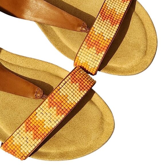 🇬🇪🔹️Kenneth Cole Reaction Great Mate 2 Bead & Zipper Wedge Sandals Size 8 - Picture 4 of 12